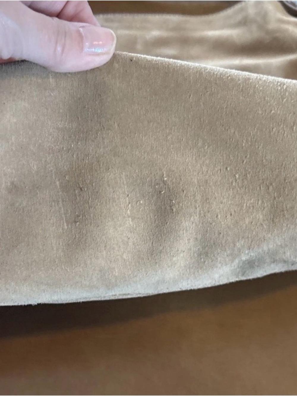 Bally Tan Suede And Leather Hobo Shoulder Bag Vintage Striped Interior - Picture 6 of 15